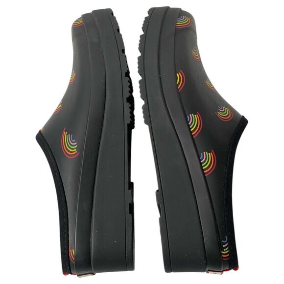 Hunter PLAY Logo Rainbow All Over Print Slip-On Mules Clogs Womens Size 8 WPSU - Picture 6 of 7